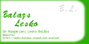 balazs lesko business card